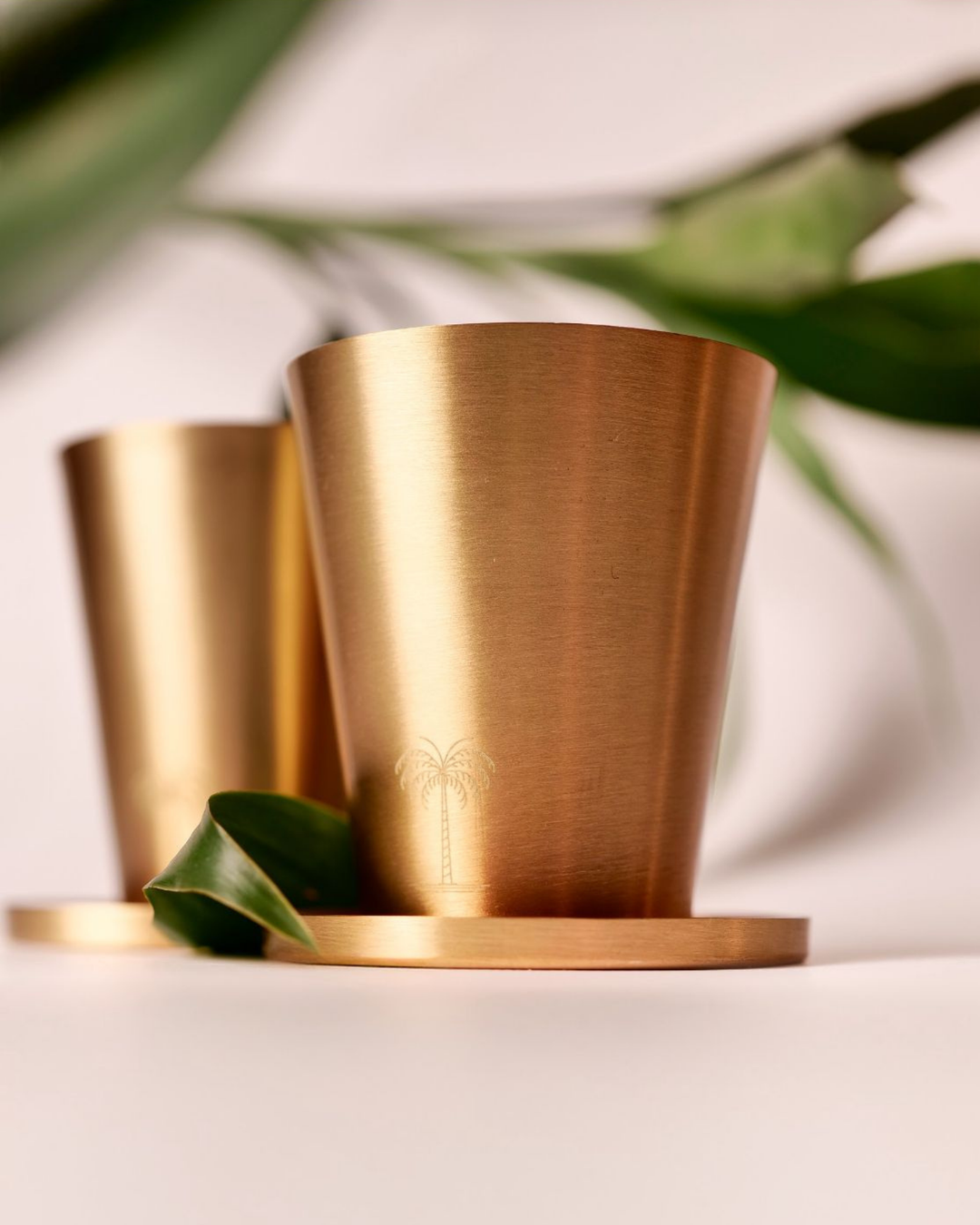 Aranyam Brass Tumbler and Coaster