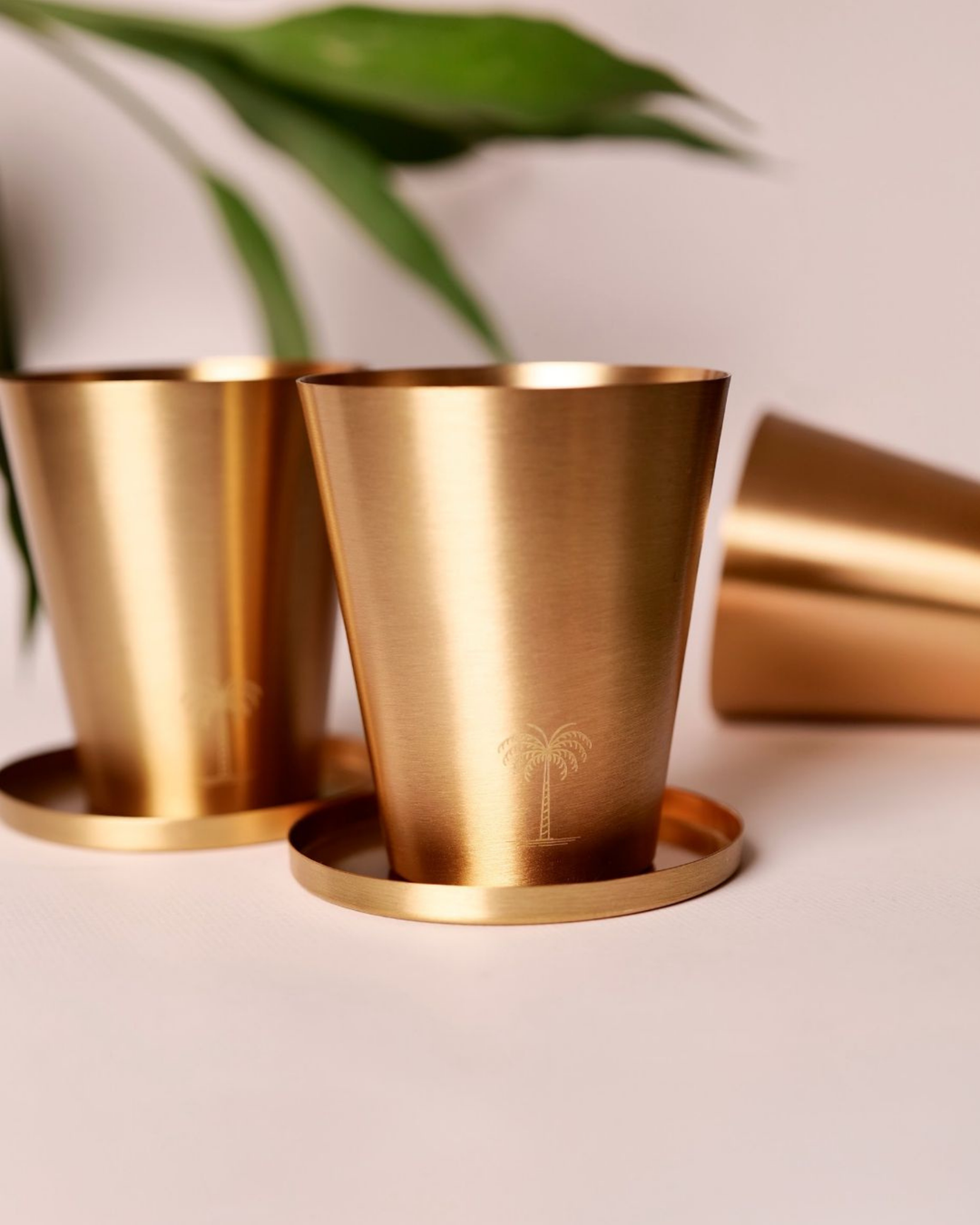 Aranyam Brass Tumbler and Coaster