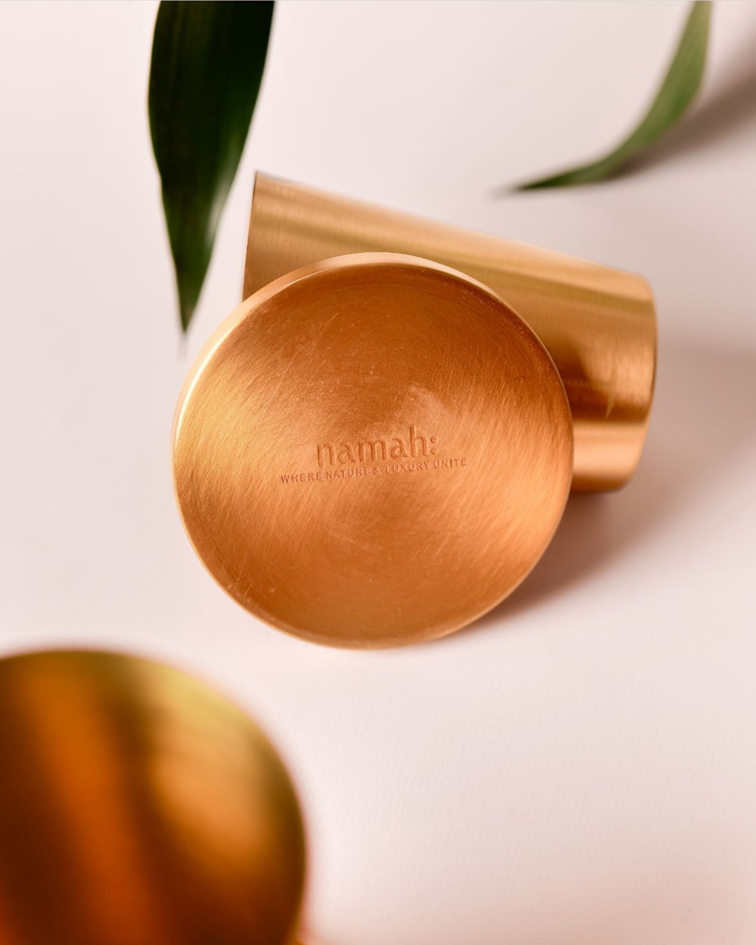 Aranyam Brass Tumbler and Coaster  Yeri x Namah
