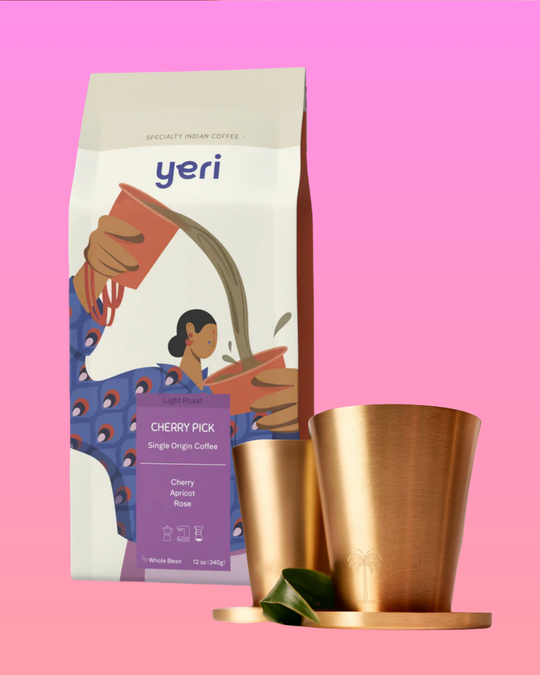 Aranyam Brass Tumbler and Coaster