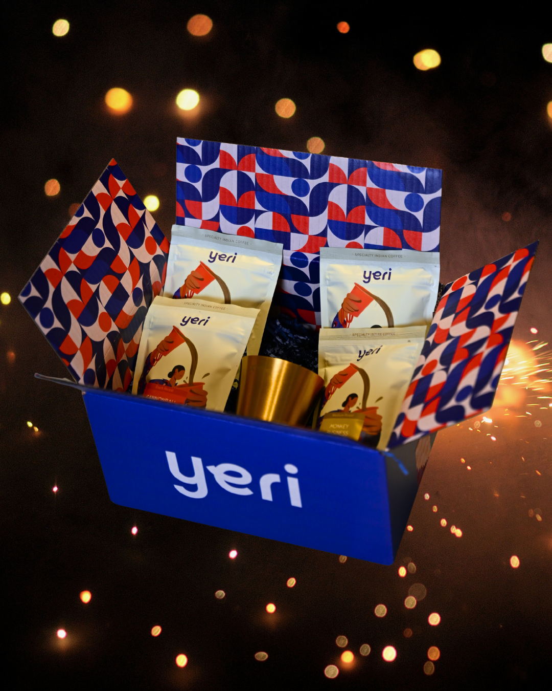 South Indian Coffee Gift Box — 5 Coffees + Aranyam Brass Tumbler