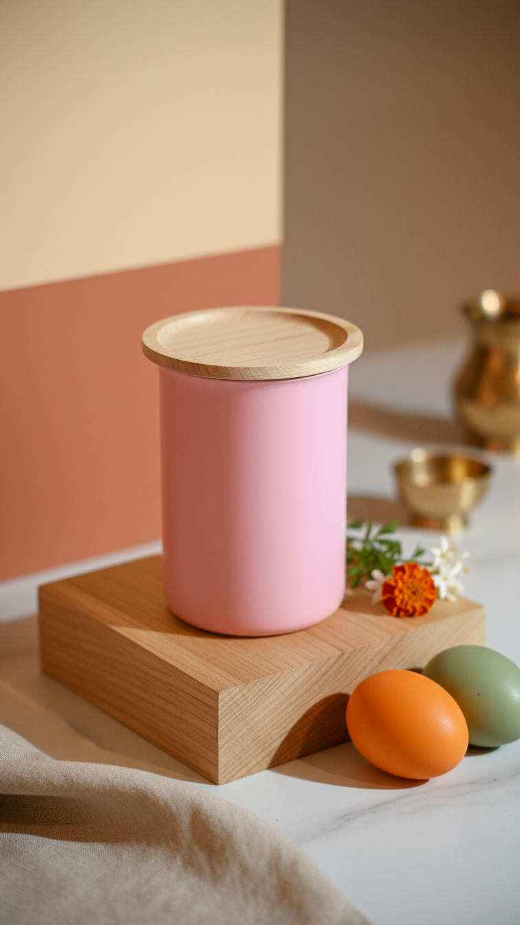 AYASA Storage Jar · Pink / Navy