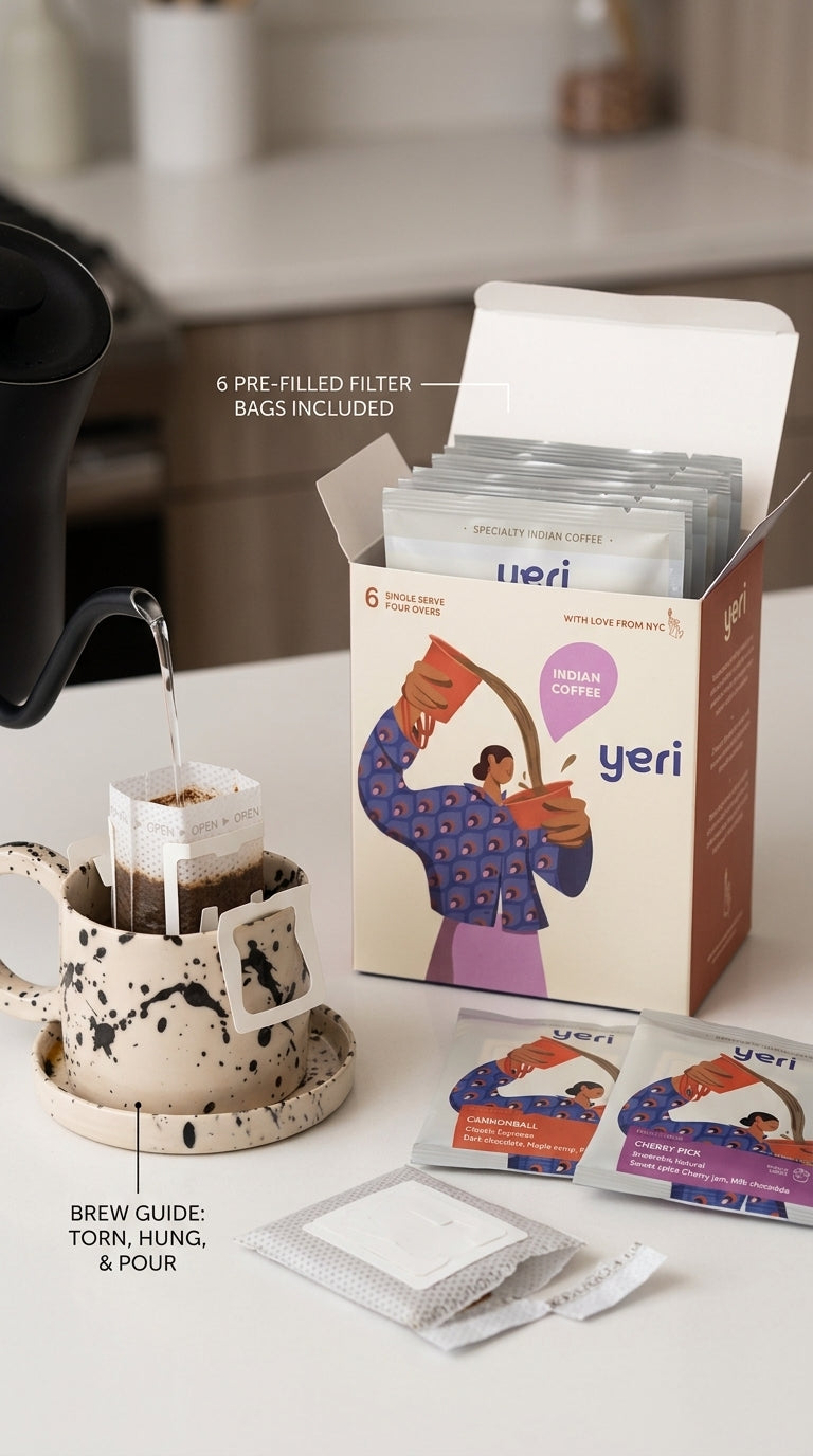 Single Serve Pour Over — 6-Pack · No Equipment Needed